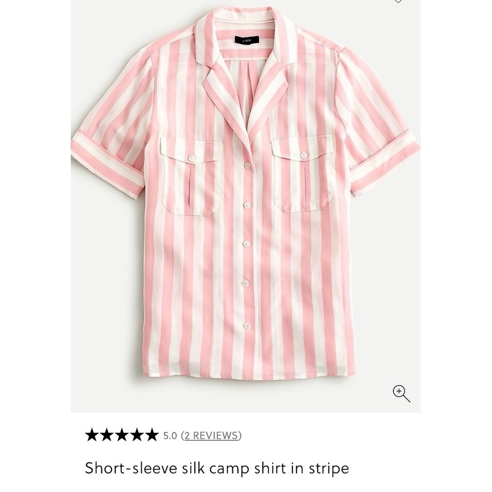 J. Crew Short-sleeve silk camp shirt in stripe